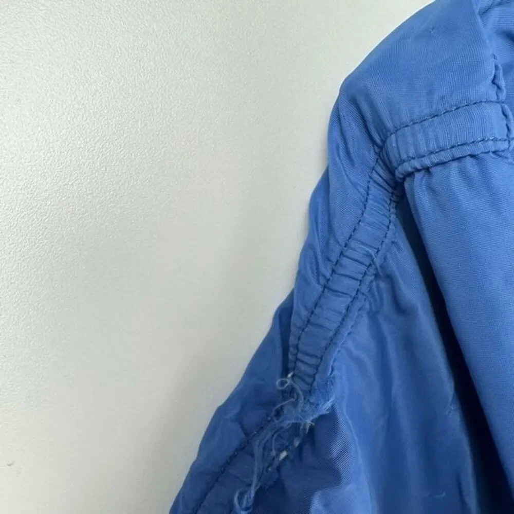Vtg 70s Russell Athletic Nylon‎ Windbreaker Pullover Crewneck Kansas Tracksuit L